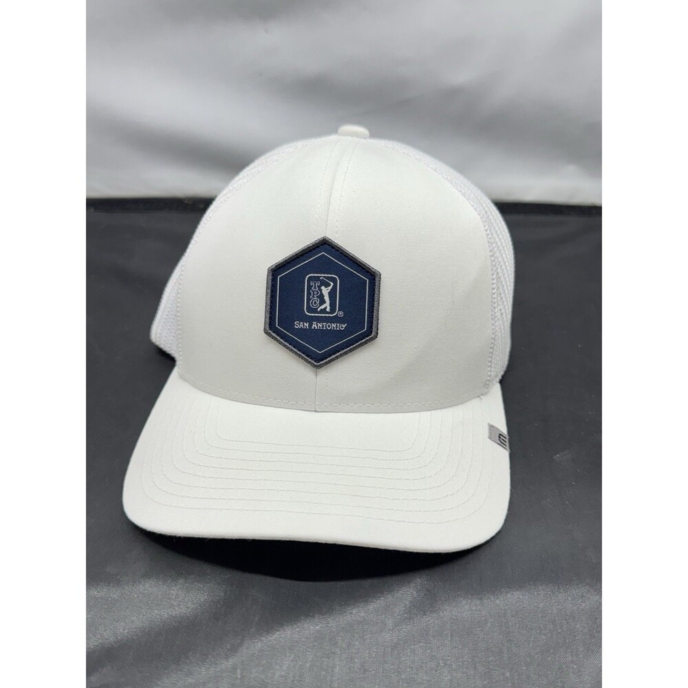 TPC San Antonio Patch Logo Trucker Hat White Travis Mathew Adjustable OS
